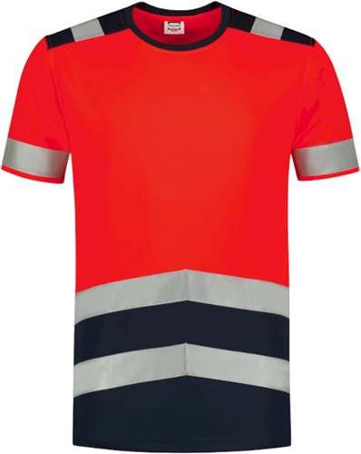 Tricorp 103006 T-shirt High Vis Bicolor - FluorredInk L