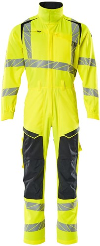 Mascot 19519 Overall met kniezakken - hi-vis geel/donkermarine 3XL
