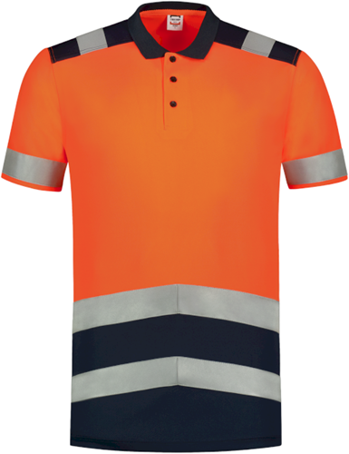 Tricorp 203007 Poloshirt High Vis Bicolor - FluororangeInk M