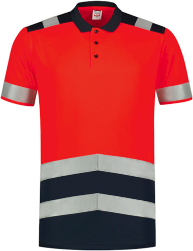 Tricorp 203007 Poloshirt High Vis Bicolor - FluorredInk 4XL