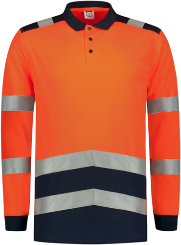 Tricorp 203008 Poloshirt High Vis Bicolor Lange Mouw - FluororangeInk XL