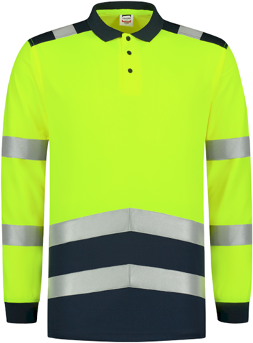 Tricorp 203008 Poloshirt High Vis Bicolor Lange Mouw - FluoryellowInk L