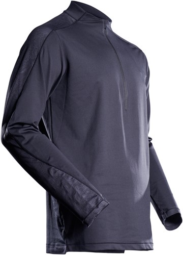 Mascot CUSTOMIZED 22681 T-shirt, lange mouwen, met korte rits - donkermarine 010 XS
