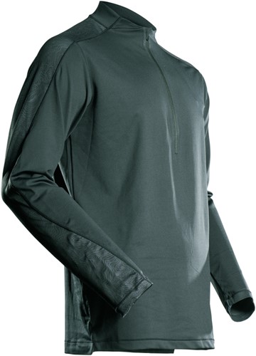 Mascot CUSTOMIZED 22681 T-shirt, lange mouwen, met korte rits - bosgroen 34 M