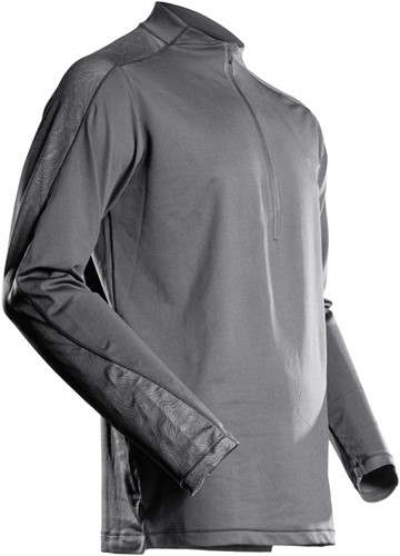 Mascot CUSTOMIZED 22681 T-shirt, lange mouwen, met korte rits - steengrijs 89 S
