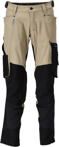 Mascot ADVANCED 23179 Broek met kniezakken - lichtkhaki/zwart 5509 90C54