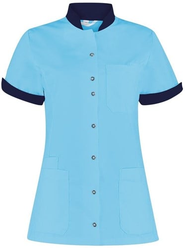 Haen High Line damesjasje Mila met tricot mouwinzet - Magic azur met donkerblauw contrast 2XL