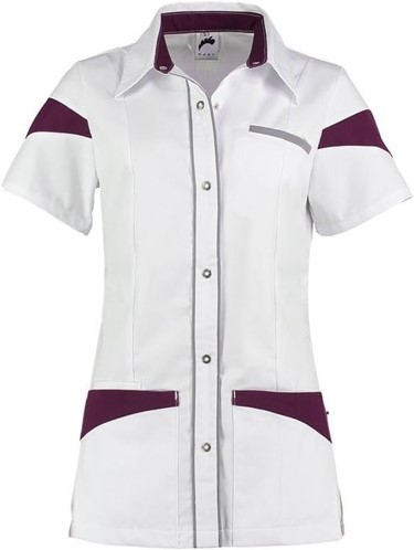Haen Trend Line damesjasje Teuni - Wit met steel grey en purple passion contrast 2XL