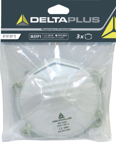 Delta Plus M3FP1 KIT MET 3 HALFGELAATSMASK FFP1