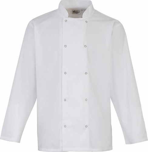 Premier PR665 Long Sleeve Press Stud Chef's Jacket - White XL