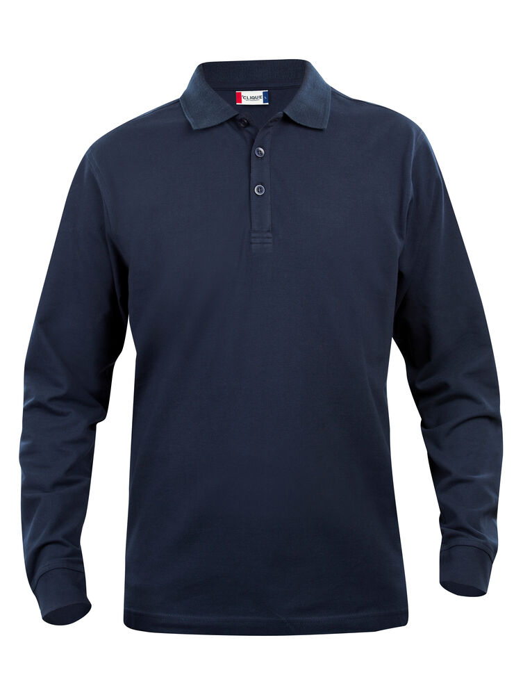[028233-580-100] Clique Basic Polo L/S Junior (90/100, dark navy)