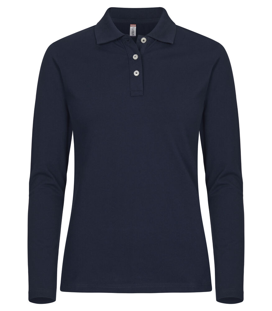 [028263-580-3] Clique Stretch premium LM damespolo (XS, dark navy)
