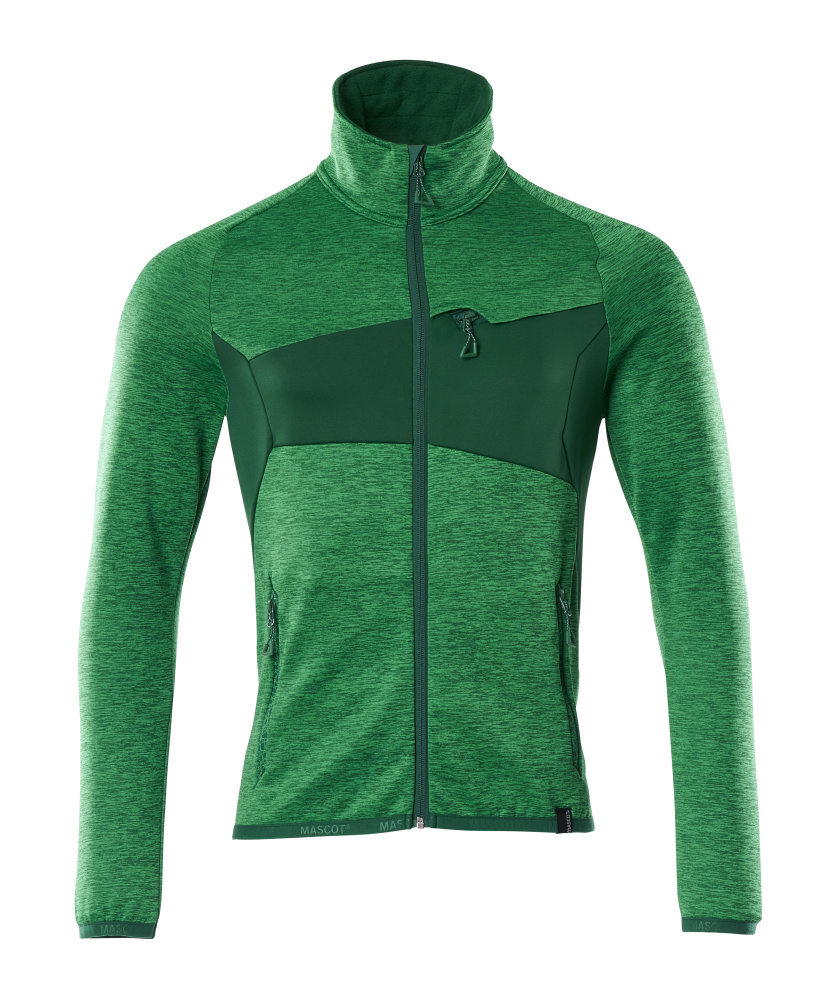 [18103-316-33303-XS] MASCOT 18103 Fleecetrui met rits (helder groen/groen (33303), XS)