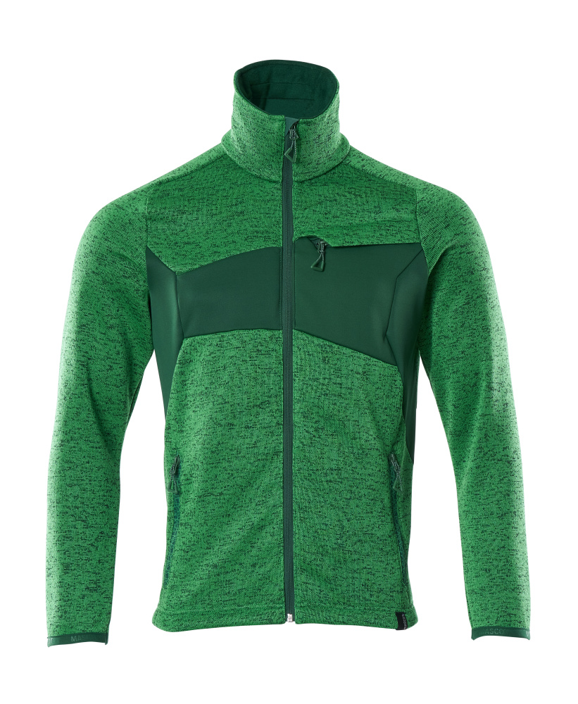 [18105-951-33303-XS] MASCOT 18105 Gebreide trui met rits (helder groen/groen (33303), XS)