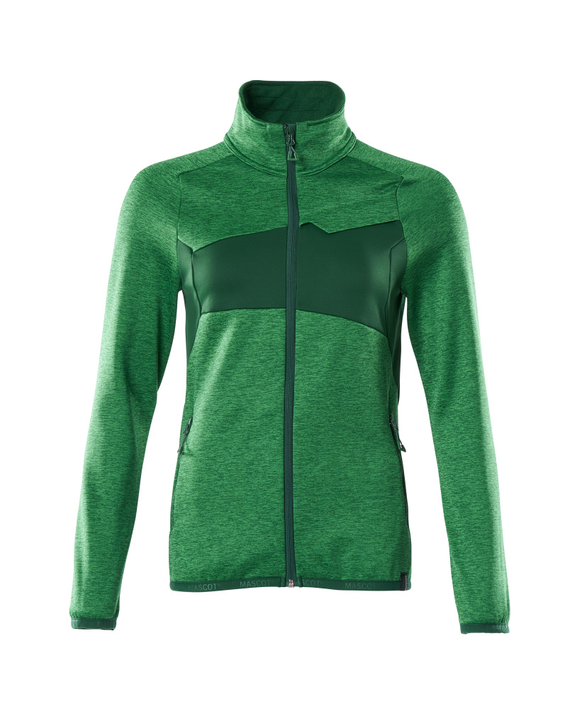 [18153-316-33303-XS] MASCOT 18153 Fleecetrui met rits (helder groen/groen (33303), XS)