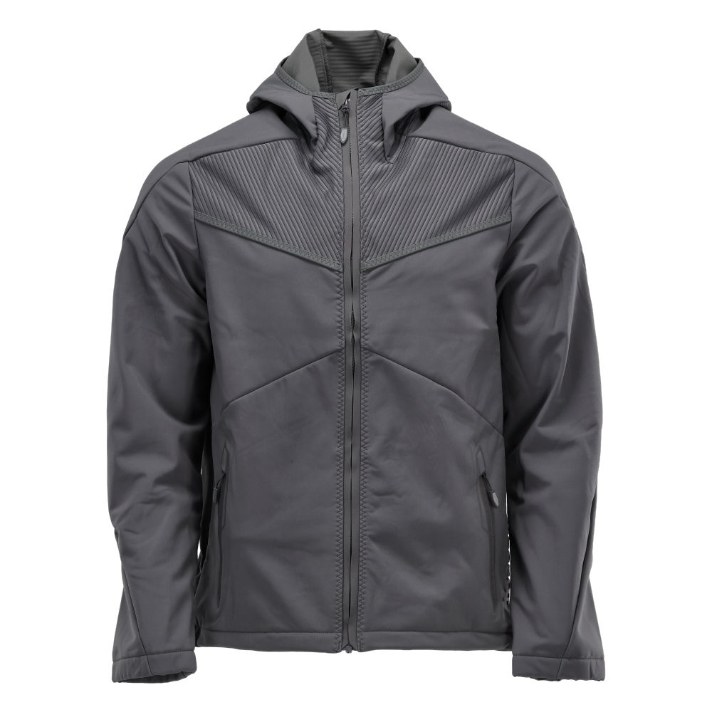 [22102-649-89-XS] Mascot Customized 22102 Softshell jas met capuchon (steengrijs (89), XS)