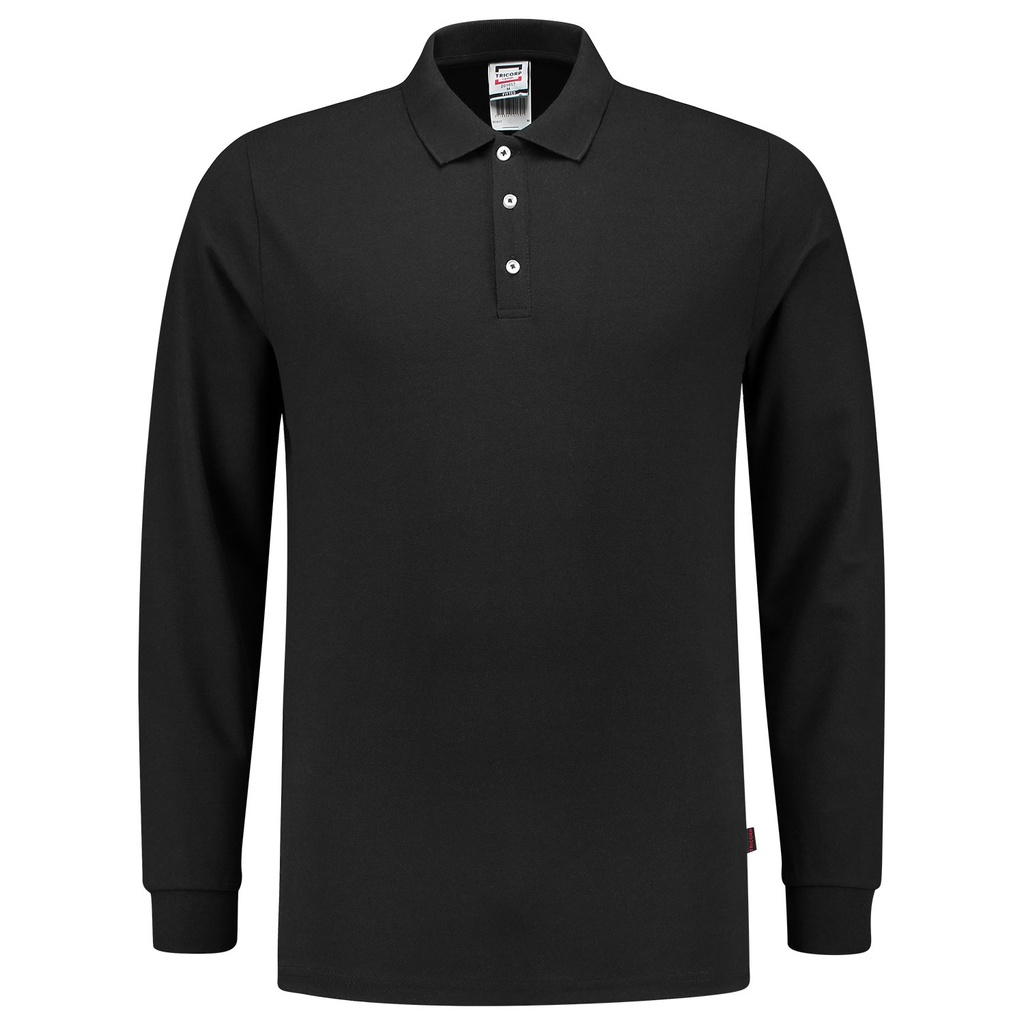 [8718326101661] Tricorp 201017 Poloshirt Fitted 210 Gram Lange Mouw (Black, XXS)