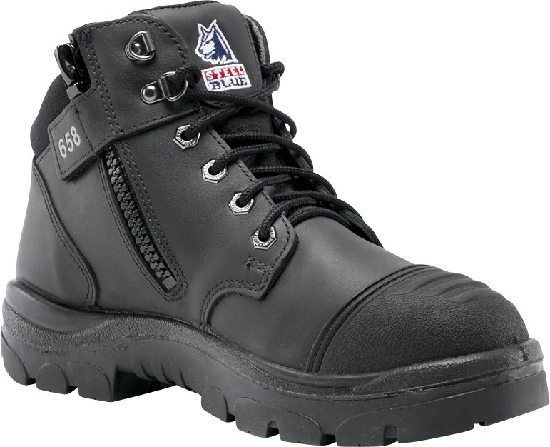 [9333103051206] Steel Blue Hoge Schoen Parkes ZIP S3 392658 + KN (Zwart, 37)