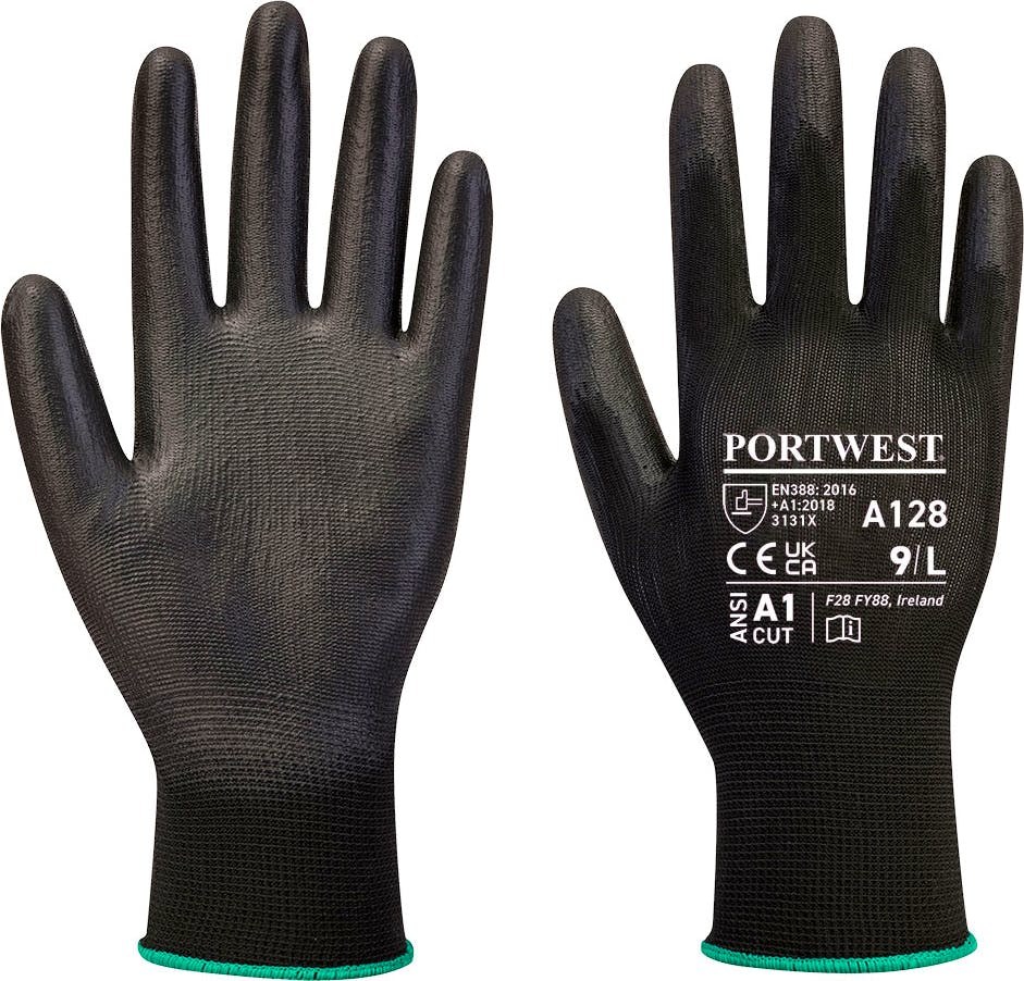 [A128K8RL] Portwest A128 PU Palm Glove Latex Free (Retail Pack)