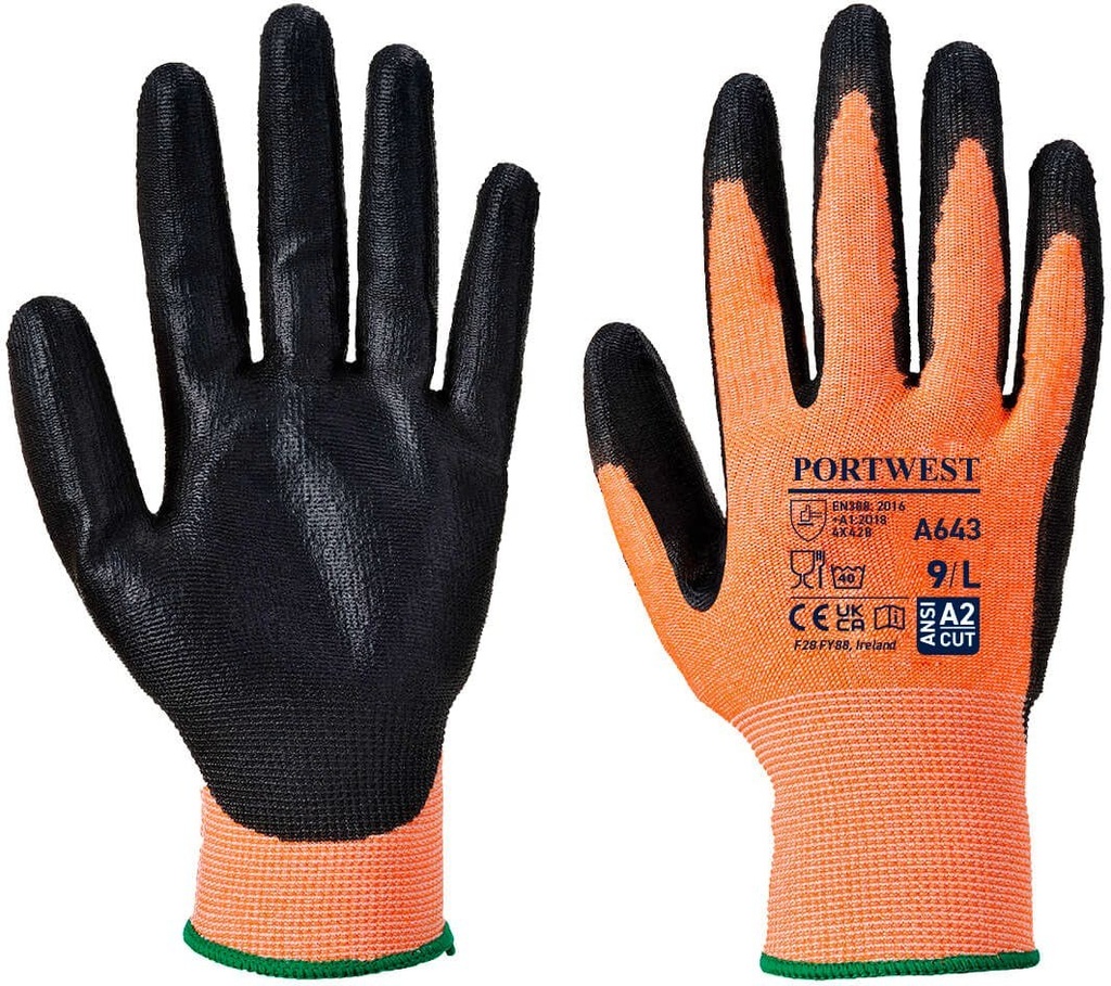[A643AMRL] Portwest A643 Amber Cut Glove - Nitrile Foam