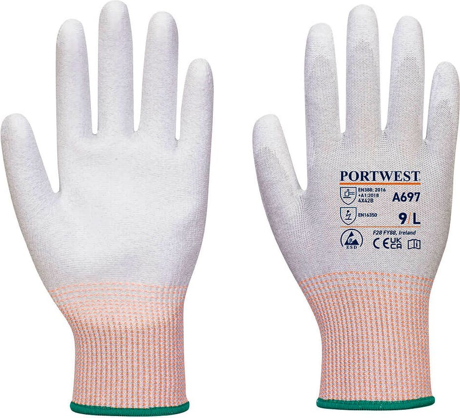 [A697G6RL] Portwest A697 LR13 ESD PU Palm Glove (Pk12)