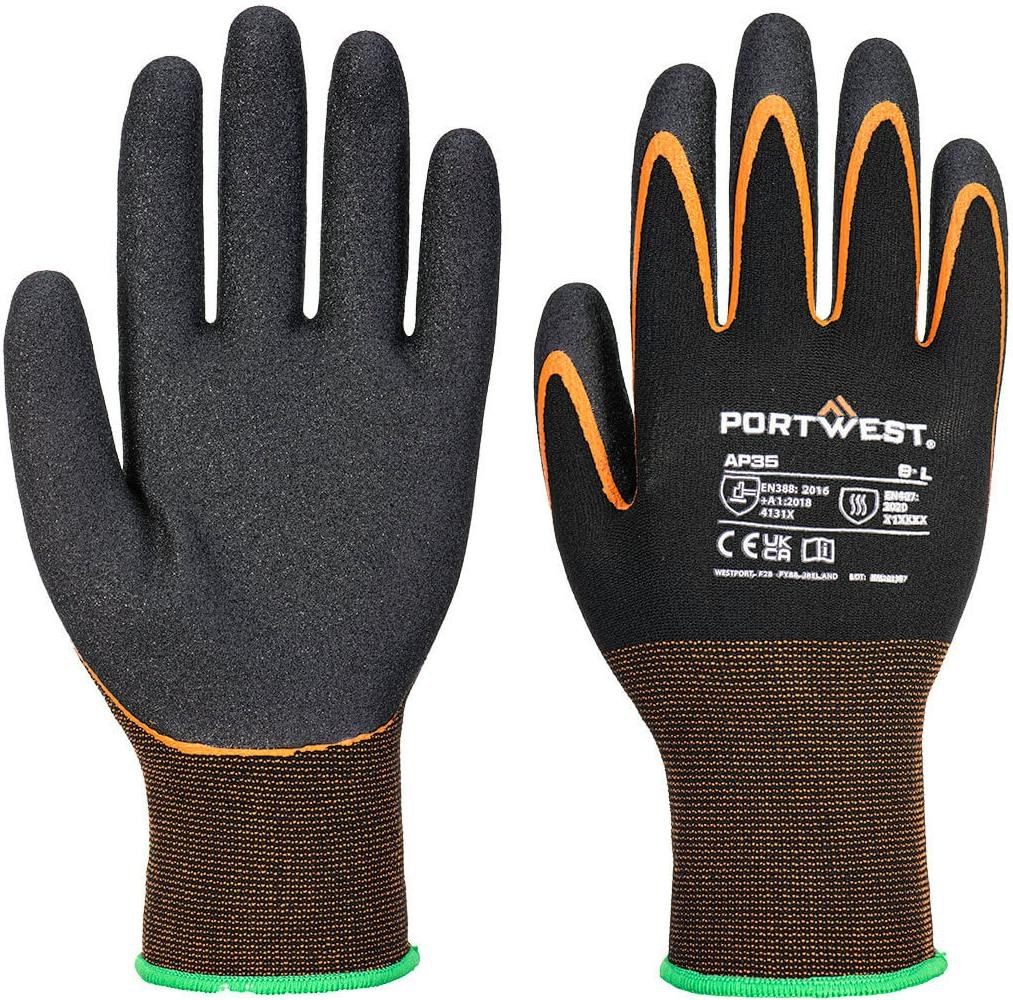 [AP35K1RL] Portwest AP35 Grip 15 Nitrile Double Palm Glove