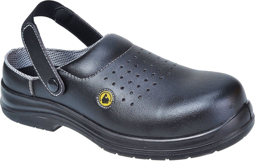 [FC03BKR35] Portwest FC03 Portwest Compositelite ESD Perforated Safety Clog SB AE
