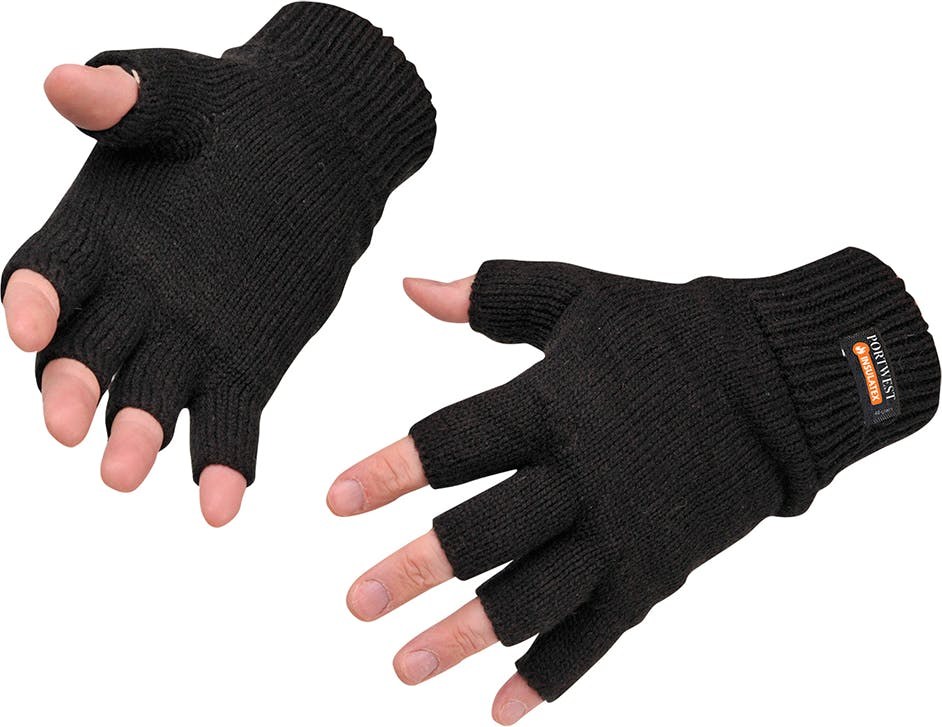 [GL14BKR] Portwest GL14 Insulated Fingerless Knit Glove