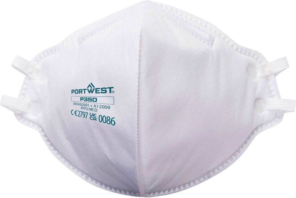 [P350WHR] Portwest P350 FFP3 Dolomite Fold Flat Respirator (Pk20)