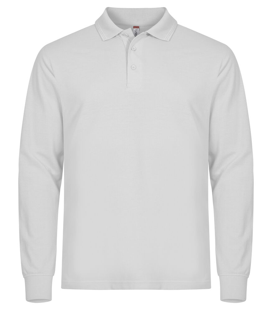 [028252-00-3] Clique 028252 Manhattan L/S Polo (wit (0), XS)