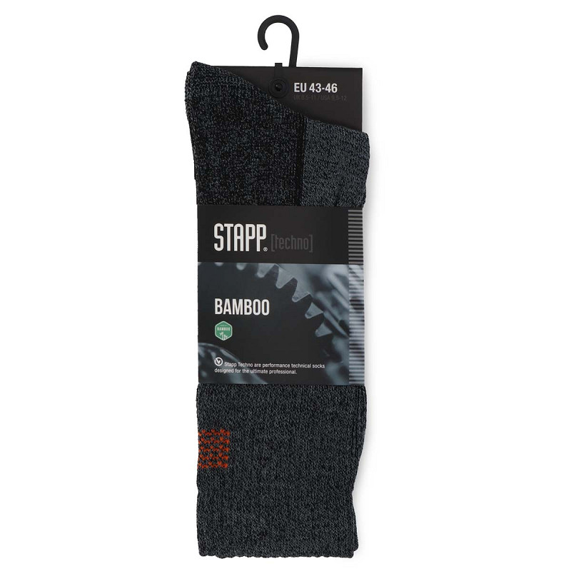 Stapp Techno Bamboo Sok 28400 Donkergrijs/Oranje